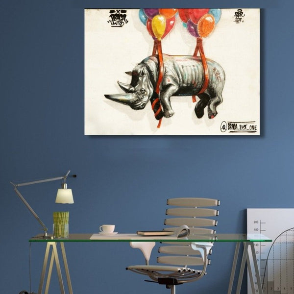 Rhino With Balloon, Street Art