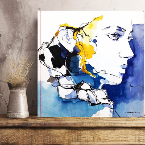 Dones (4), Watercolor Woman Portrait