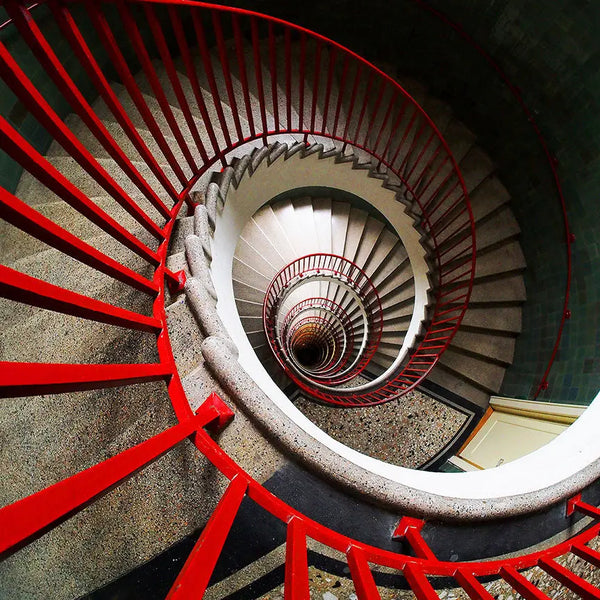 newARTmix Red Spiral Stairs, Photography newARTmix