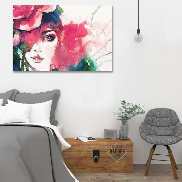 Woman's Portrait, Watercolor Art