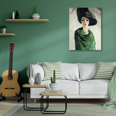 Portrait Woman in Black Hat, Reproduction
