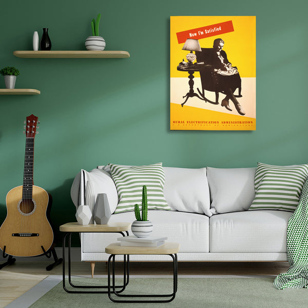 Now I'm satisfied, Rural Electrification U.S. Administration Vintage Poster