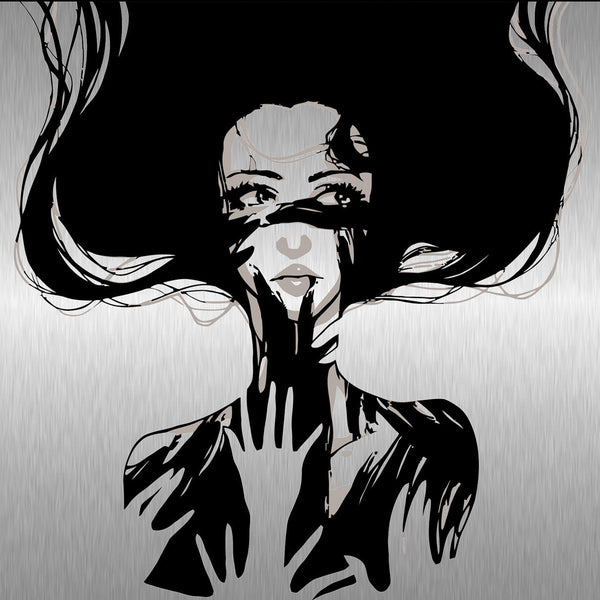 Abstract Black/White Woman Portrait, Digital Art