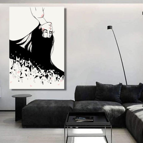 Abstract Black/White Woman Portrait, Digital Art