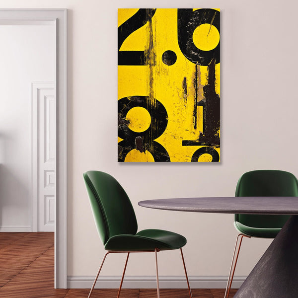 Abstract Black/Yellow Grunge Painting