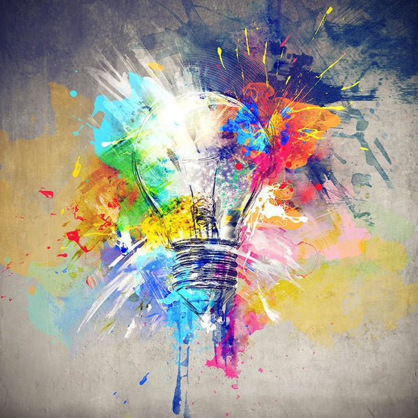 Abstract Bulb Sketch, Watercolor Art