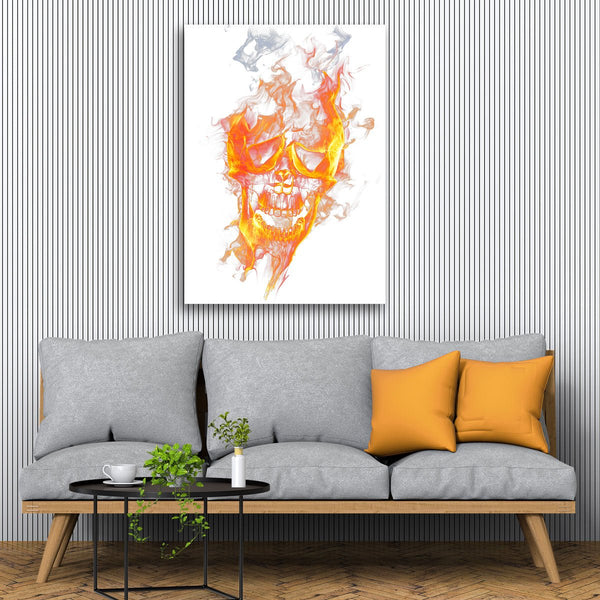 Abstract Fantasy Skull with Fire Effect, Digital Art