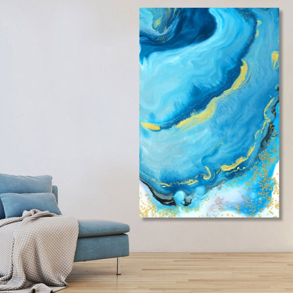Abstract Marble Pattern in Blue