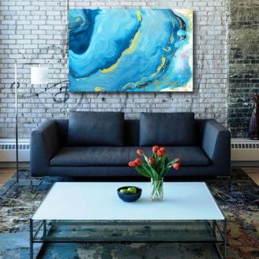 Abstract Marble Pattern in Blue