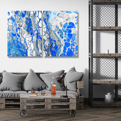 Abstract Marble Pattern in Blue, Digital Art