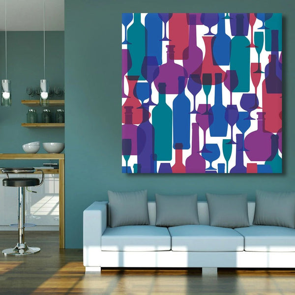 Abstract Multi-color Bottles, Digital Art