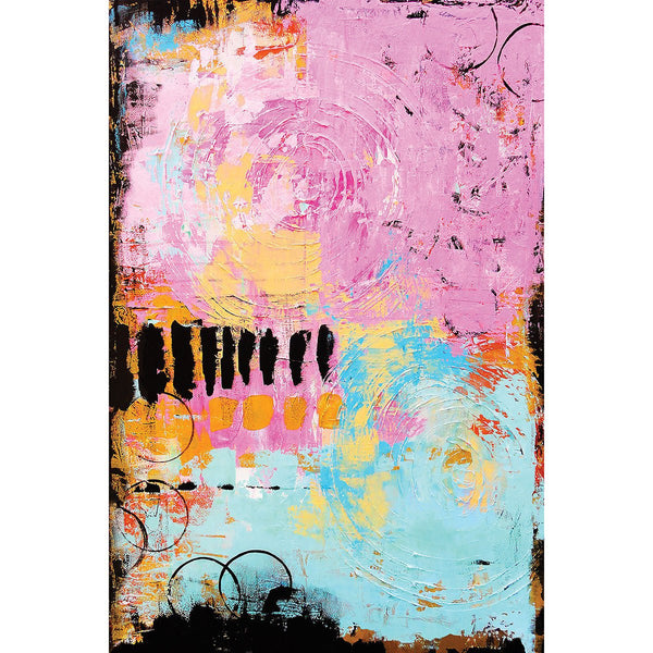 Abstract Painting in Pink and Blue