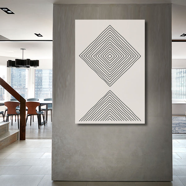 Abstract Shapes on White Background, Minimalistic Digital Art