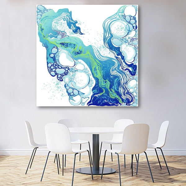 Abstract Watercolor Marble Pattern in Green/Blue