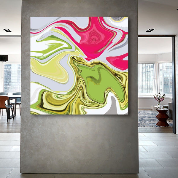 Abstract Watercolor Marble Pattern in Red/Green, Digital Art