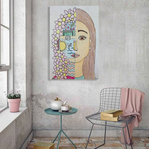 Abstract Woman Portrait, Contemporary Art