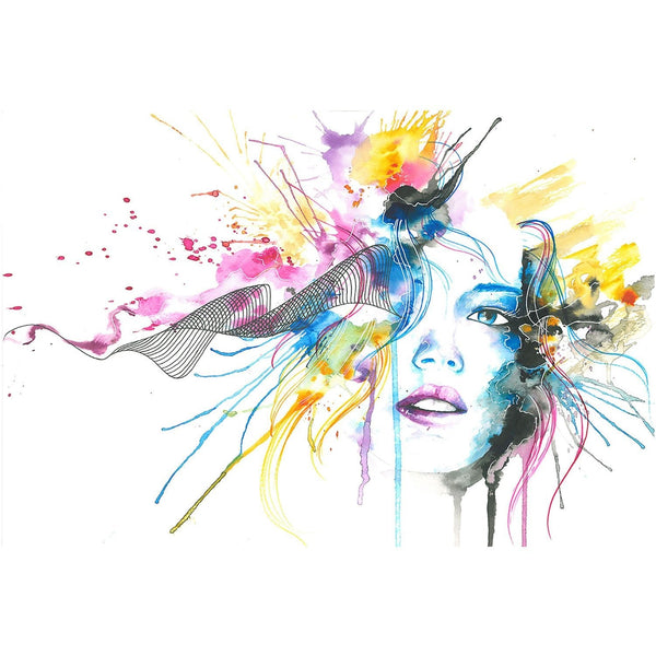 Abstract Woman Portrait 2, Watercolor