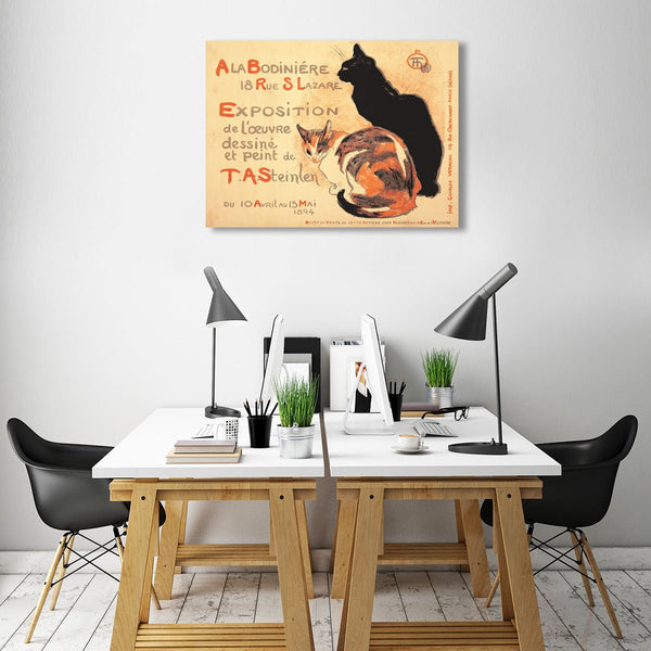 ALA BODINIERE Exposition Tabby And Black Cats, French Vintage Poster