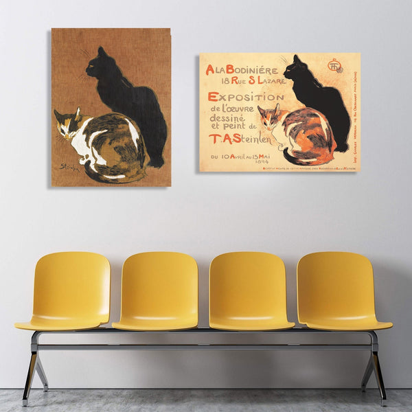 ALA BODINIERE Exposition Tabby And Black Cats, French Vintage Poster