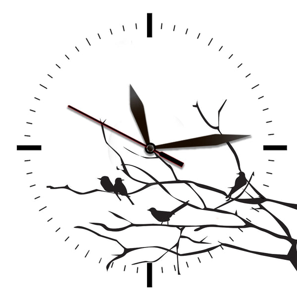 Art CLOCK, Black/White Birds