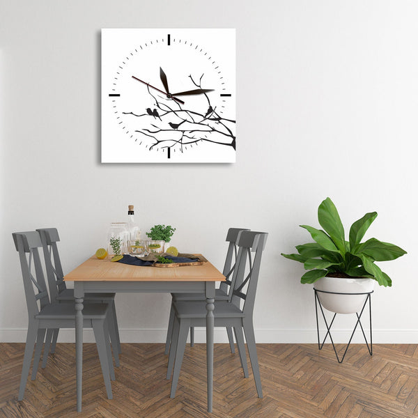 Art CLOCK, Black/White Birds