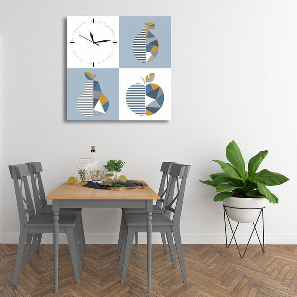 Art CLOCK, Fruits in Geometric Style