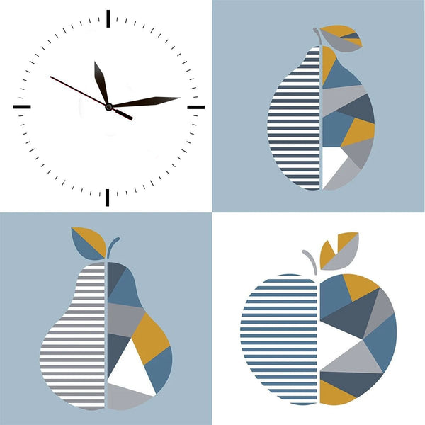 Art CLOCK, Fruits in Geometric Style