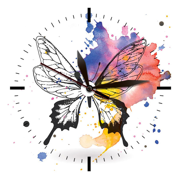Art CLOCK, Watercolor Butterfly