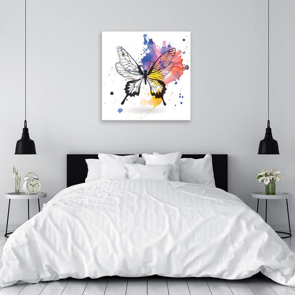 Art CLOCK, Watercolor Butterfly