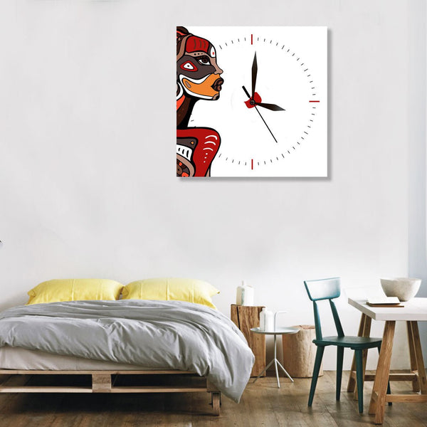 Art CLOCK with African Woman Face
