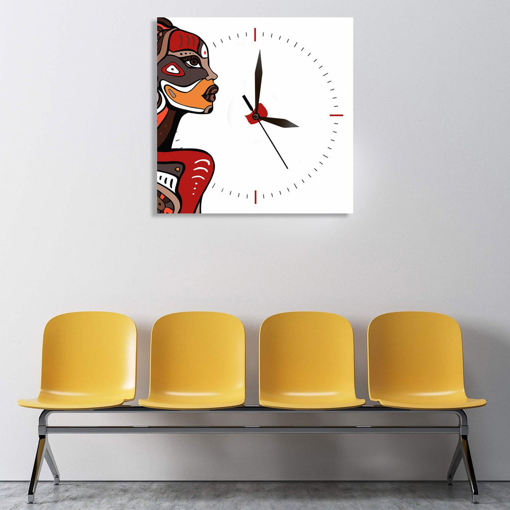 Art CLOCK with African Woman Face