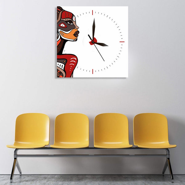Art CLOCK with African Woman Face