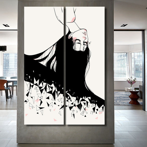 Abstract Black/White Woman Portrait, Digital Art