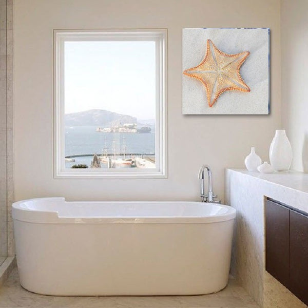 Starfish on Sand Summer Mood – Large Modern Art – Photo on Metal-New Art Studio-newARTmix