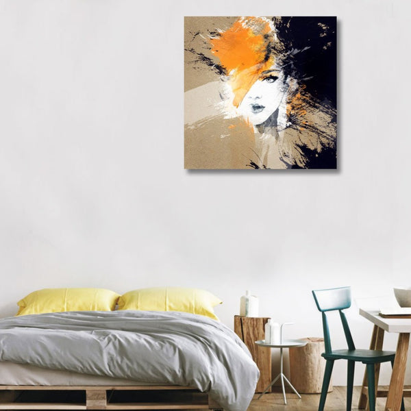 Woman Portrait In Black/Orange
