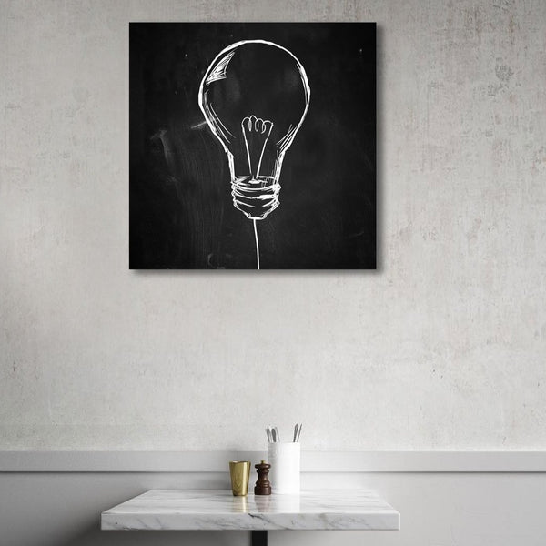 Light Bulb, Sketch on Blackboard