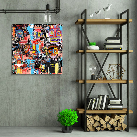 Original Multi-color Composition, Jean-Michel Basquiat inspired