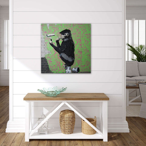 Banksy Monkey Painting Wall, Graffiti