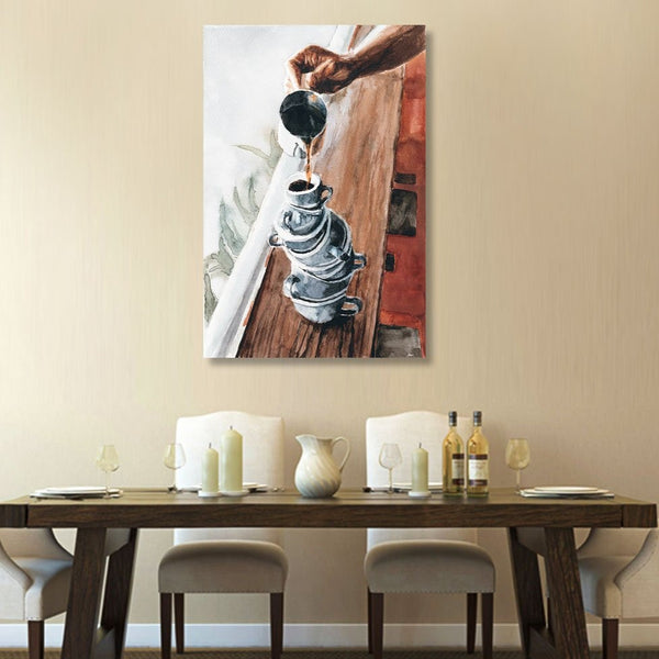 Pouring Happiness, Watercolor Art