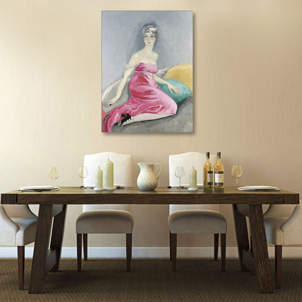 The Pink Dress, Ève Francis (1919), Reproduction