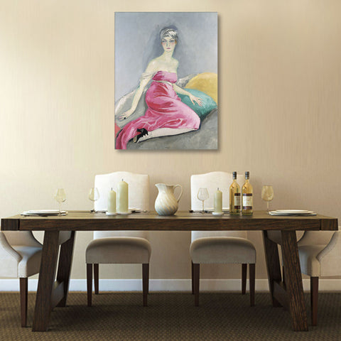 The Pink Dress, Ève Francis (1919), Reproduction