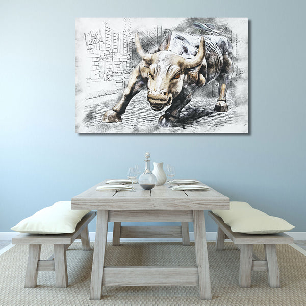 Charging Bull of Wall Street, Digital Art