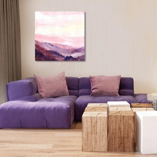 Watercolor Landscape in Pink, Digital Art