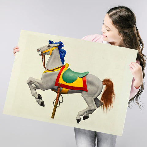 Carousel Horse by unknown American XX century artist, Vintage Illustration