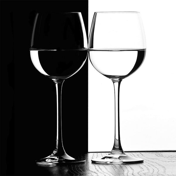 Black/White Wine Glasses, Photography