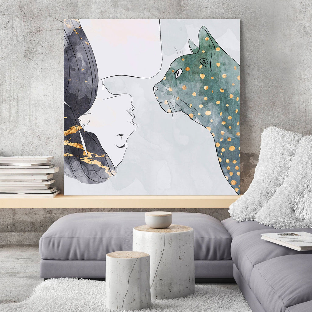 Cat dreams, Watercolor Art