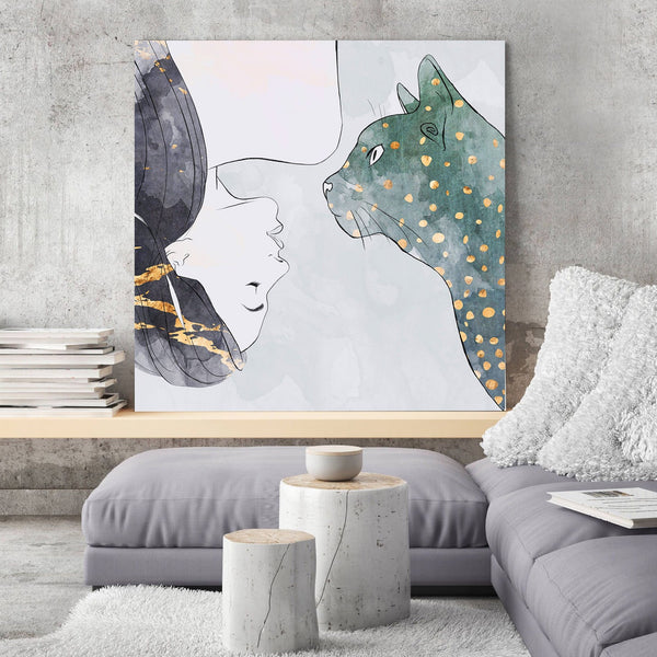 Cat dreams, Watercolor Art