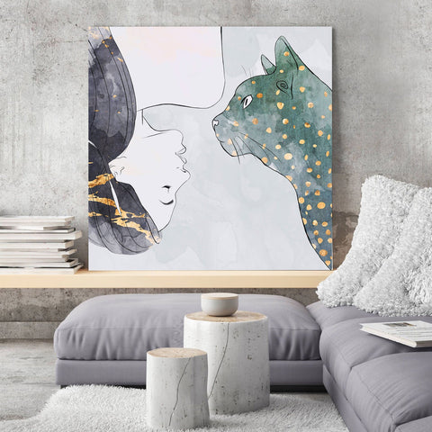 Cat dreams, Watercolor Art