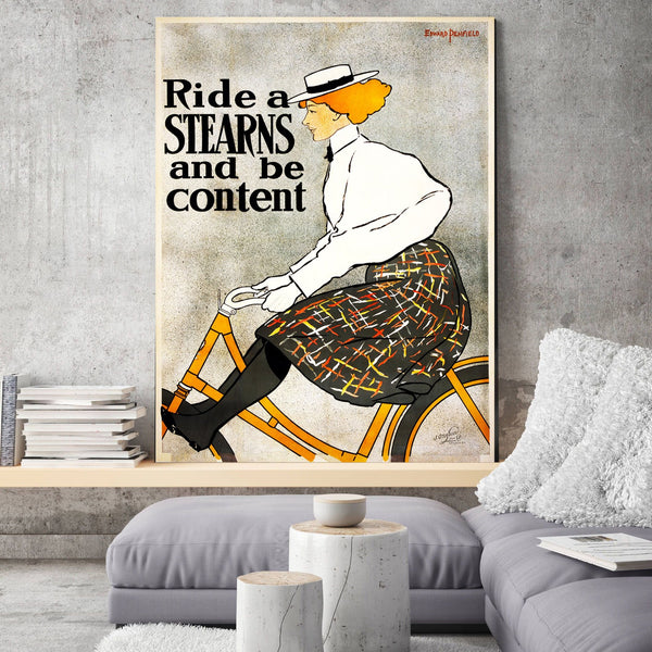 Women in Cycling, Retro Advertising Poster