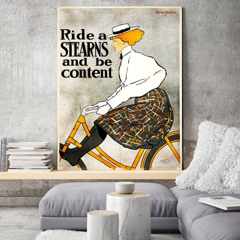 Women in Cycling, Retro Advertising Poster
